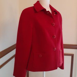 Talbots Red Wool Blend Jacket Blazer 10 Petite